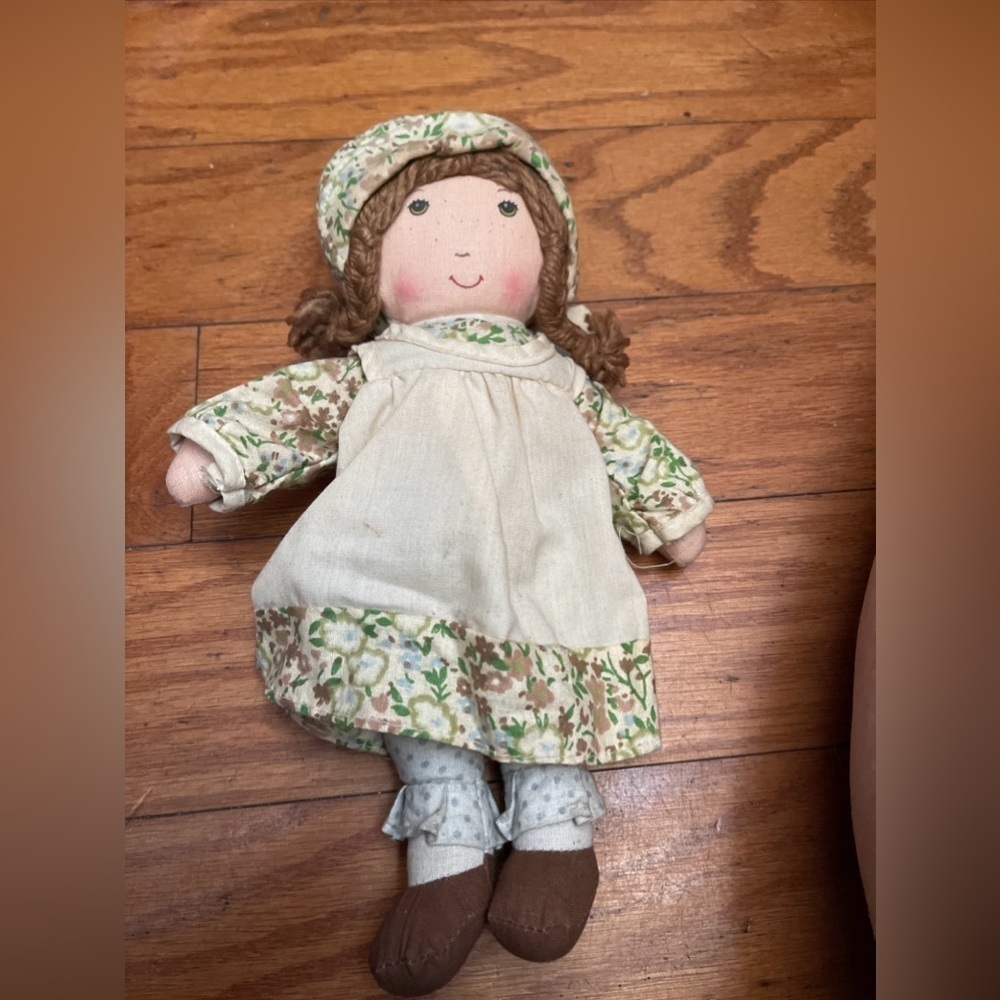 Vintage KNICKERBOCKER HOLLY HOBBIE Friend HEATHER 9 1/2" Stuffed Rag Doll  1976